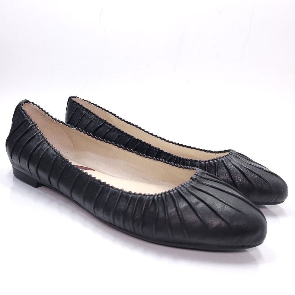 Louise et Cie Ashlin Ballet Flats Black Leather Almond Toe Womens Size 8.5